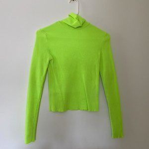 RIBBED NEON TURTLENECK